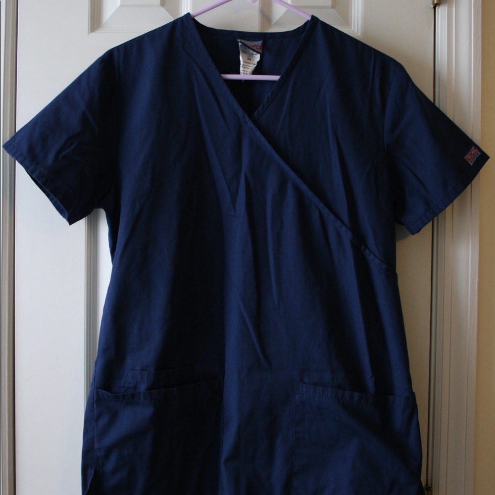 Cherokee Navy Blue Scrub Top